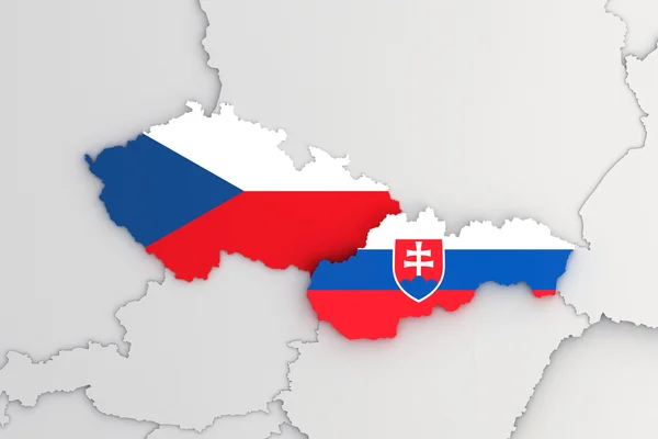 Mapa České republiky a Slovenska – oblasti působení Polyizotherm